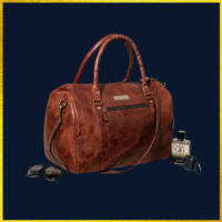 Darchie Duffel Premium Large Leather Duffel Bag (Vintage Tan) (Copy)