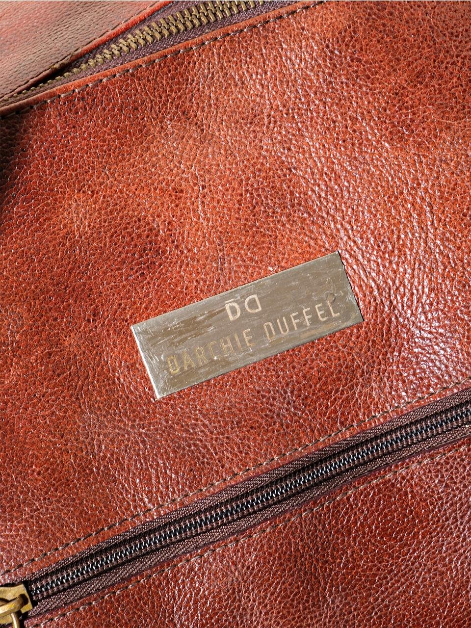 Darchie Duffel Premium Large Leather Duffel Bag (Vintage Tan) - Image 7