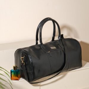 Darchie Duffel Premium Ultra Large Leather Duffel Bag (Crocodile Pattern)