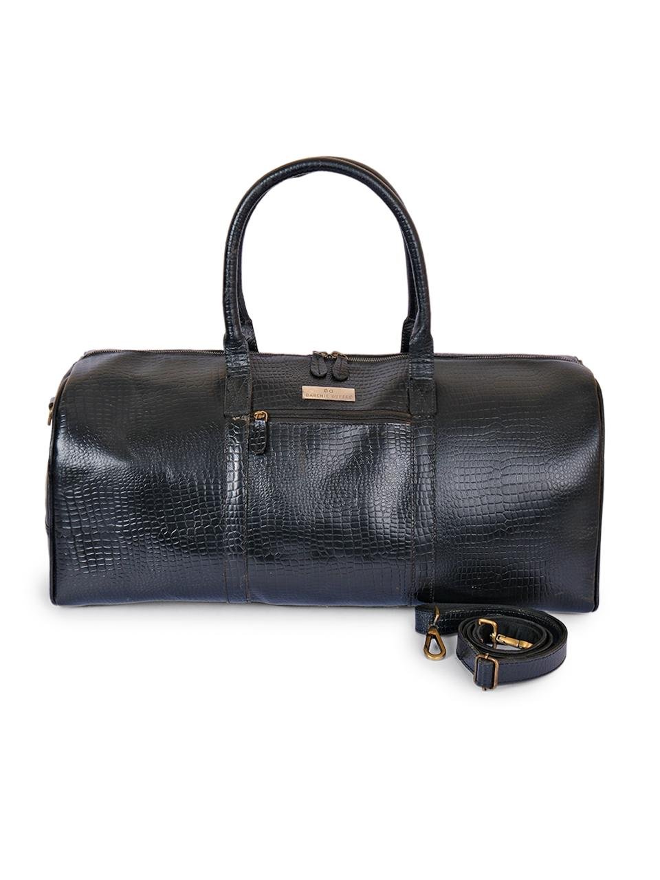Darchie Duffel Premium Ultra Large Leather Duffel Bag (Crocodile Pattern) - Image 2